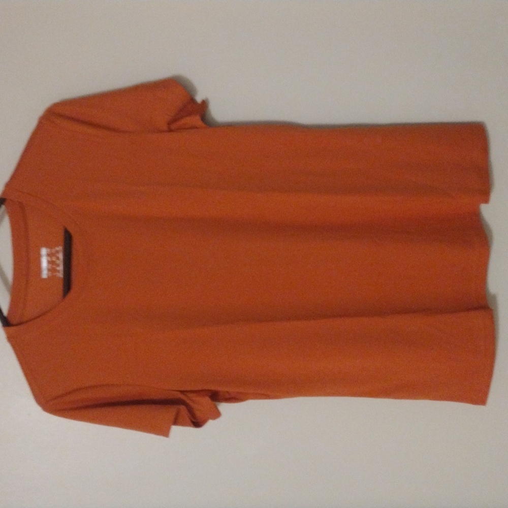 Orange Short Sleeve Tee Classic Crew Neck